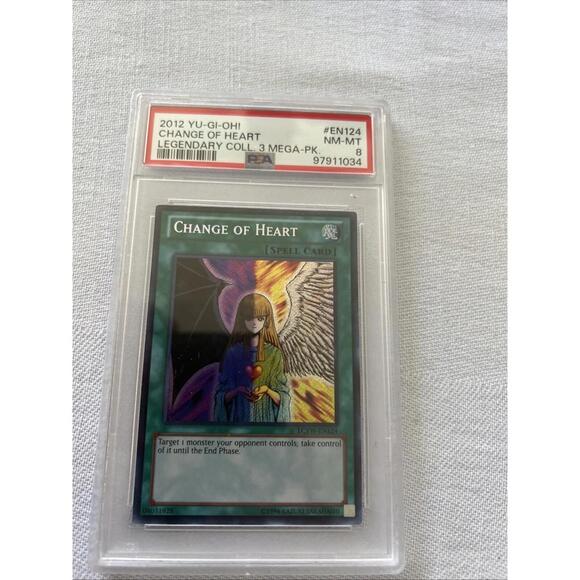 Secret Rare Yugioh Change of Heart Spell Card LCYW-EN124 PSA 9 - Picture 1 of 2